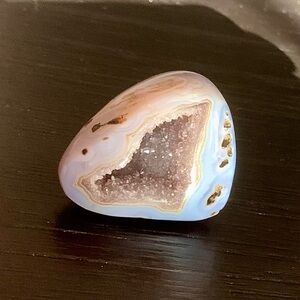 Rare Find Natural Blue Lace Agate Mini Geode Crystal